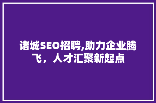 诸城SEO招聘,助力企业腾飞，人才汇聚新起点