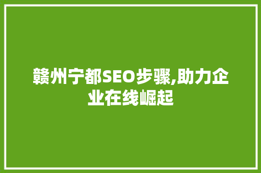 赣州宁都SEO步骤,助力企业在线崛起