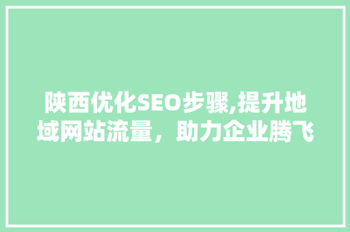 陕西优化SEO步骤,提升地域网站流量，助力企业腾飞