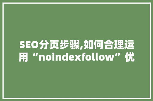 SEO分页步骤,如何合理运用“noindexfollow”优化搜索引擎排名