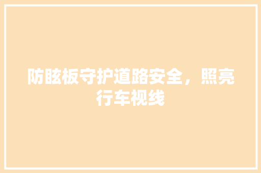 防眩板守护道路安全，照亮行车视线