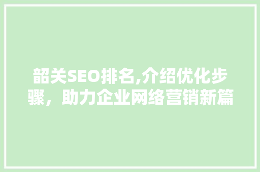 韶关SEO排名,介绍优化步骤，助力企业网络营销新篇章