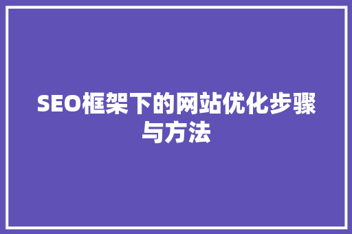 SEO框架下的网站优化步骤与方法