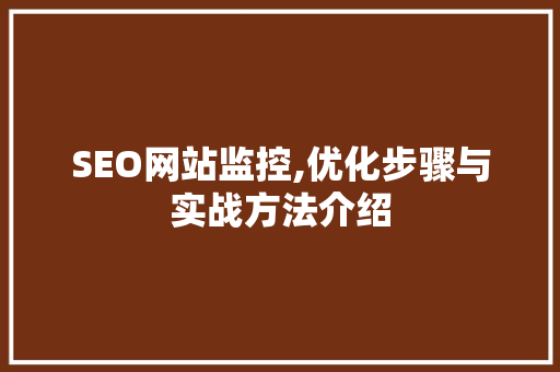 SEO网站监控,优化步骤与实战方法介绍  第1张