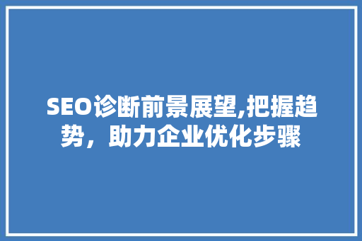 SEO诊断前景展望,把握趋势，助力企业优化步骤