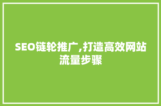 SEO链轮推广,打造高效网站流量步骤