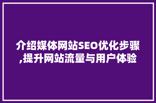 介绍媒体网站SEO优化步骤,提升网站流量与用户体验的双重方法