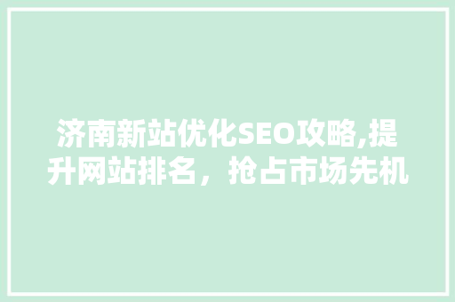 济南新站优化SEO攻略,提升网站排名，抢占市场先机