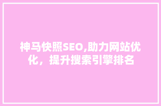 神马快照SEO,助力网站优化，提升搜索引擎排名