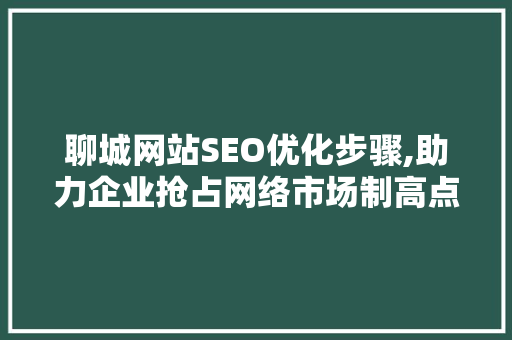 聊城网站SEO优化步骤,助力企业抢占网络市场制高点