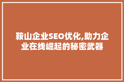 鞍山企业SEO优化,助力企业在线崛起的秘密武器