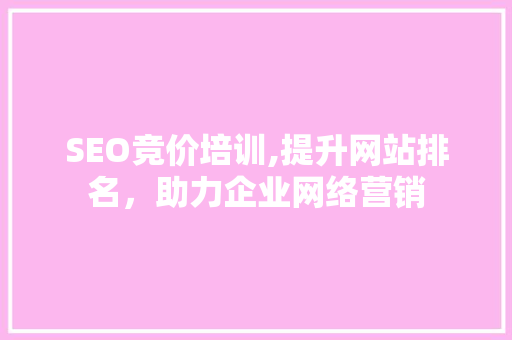 SEO竞价培训,提升网站排名，助力企业网络营销