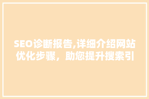 SEO诊断报告,详细介绍网站优化步骤，助您提升搜索引擎排名