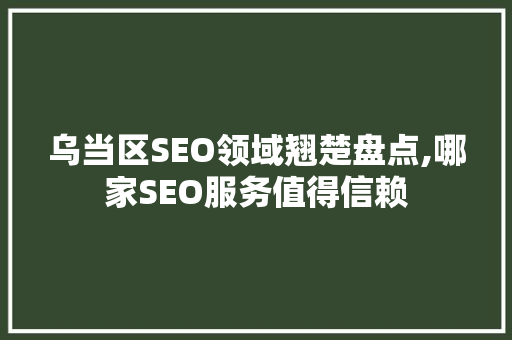 乌当区SEO领域翘楚盘点,哪家SEO服务值得信赖