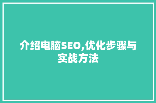 介绍电脑SEO,优化步骤与实战方法