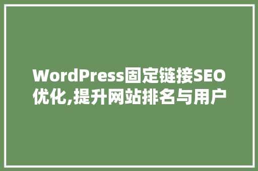 WordPress固定链接SEO优化,提升网站排名与用户体验的方法