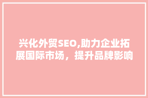 兴化外贸SEO,助力企业拓展国际市场，提升品牌影响力