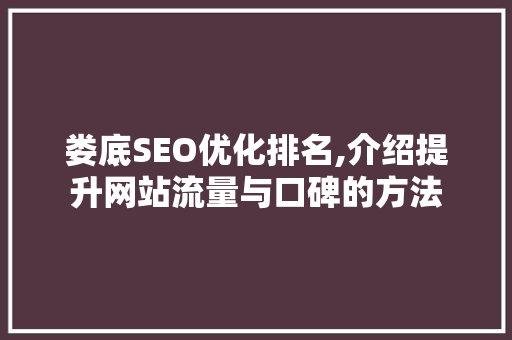 娄底SEO优化排名,介绍提升网站流量与口碑的方法