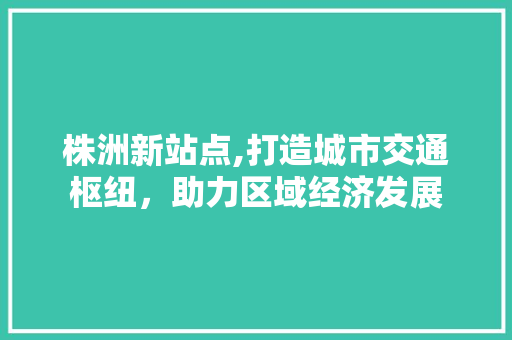 株洲新站点,打造城市交通枢纽，助力区域经济发展  第1张