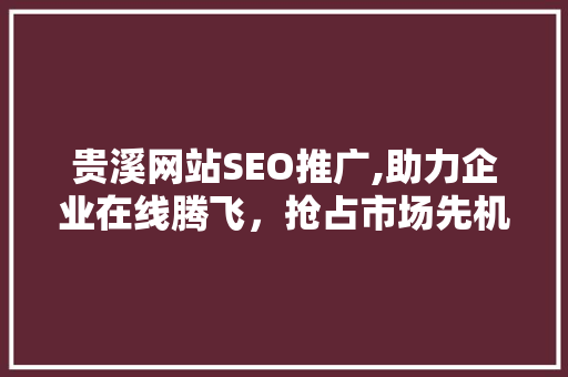 贵溪网站SEO推广,助力企业在线腾飞，抢占市场先机