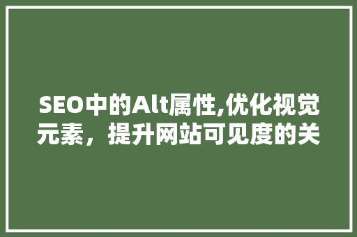 SEO中的Alt属性,优化视觉元素，提升网站可见度的关键之路