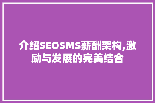 介绍SEOSMS薪酬架构,激励与发展的完美结合