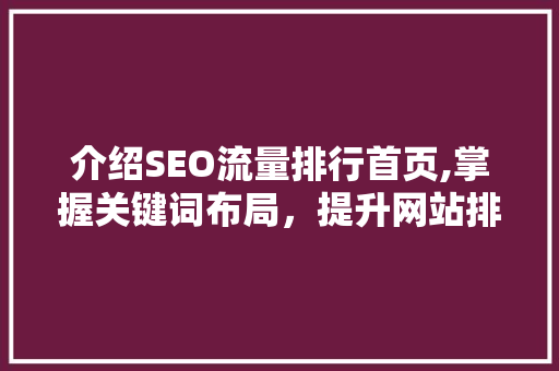 介绍SEO流量排行首页,掌握关键词布局，提升网站排名与流量