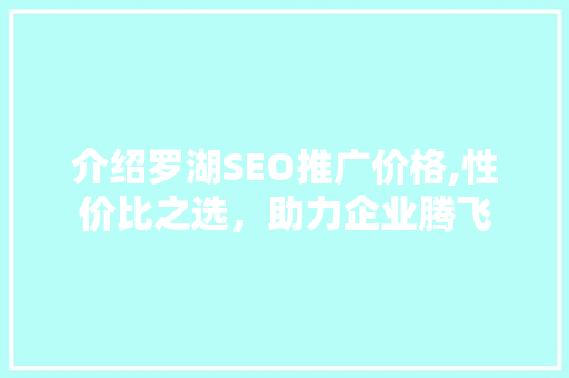 介绍罗湖SEO推广价格,性价比之选，助力企业腾飞