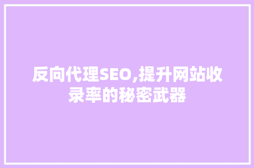 反向代理SEO,提升网站收录率的秘密武器