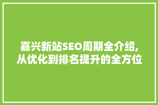 嘉兴新站SEO周期全介绍,从优化到排名提升的全方位攻略