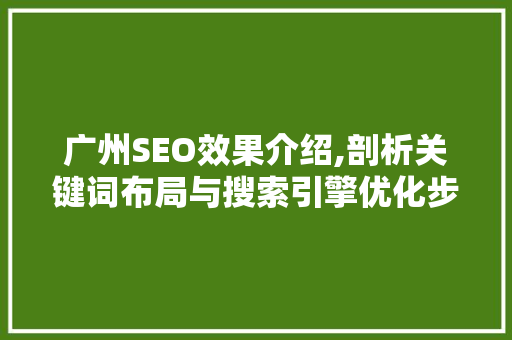 广州SEO效果介绍,剖析关键词布局与搜索引擎优化步骤
