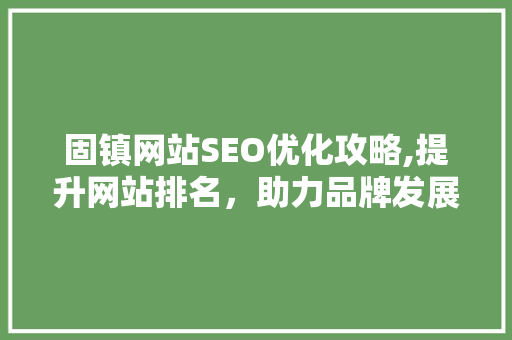 固镇网站SEO优化攻略,提升网站排名，助力品牌发展