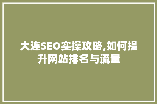 大连SEO实操攻略,如何提升网站排名与流量
