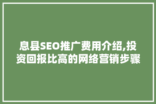 息县SEO推广费用介绍,投资回报比高的网络营销步骤