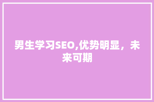 男生学习SEO,优势明显，未来可期