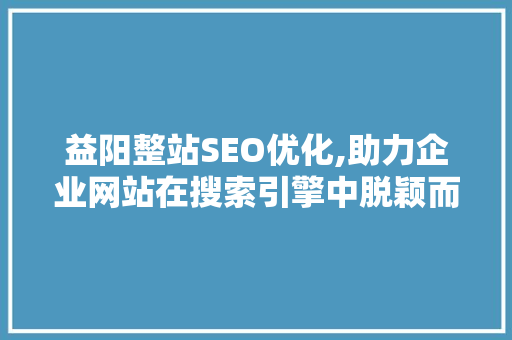 益阳整站SEO优化,助力企业网站在搜索引擎中脱颖而出