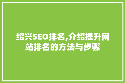 绍兴SEO排名,介绍提升网站排名的方法与步骤