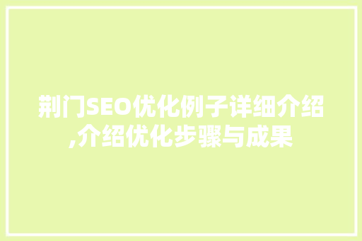 荆门SEO优化例子详细介绍,介绍优化步骤与成果
