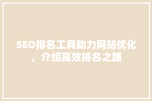 SEO排名工具助力网站优化，介绍高效排名之路