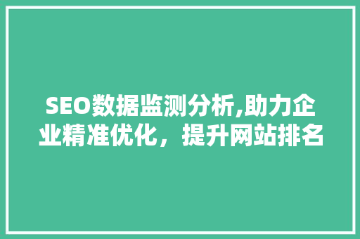 SEO数据监测分析,助力企业精准优化，提升网站排名