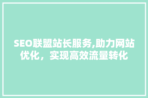SEO联盟站长服务,助力网站优化，实现高效流量转化