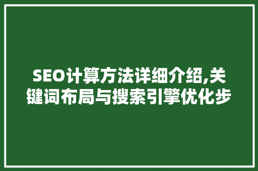 SEO计算方法详细介绍,关键词布局与搜索引擎优化步骤
