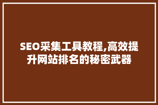 SEO采集工具教程,高效提升网站排名的秘密武器