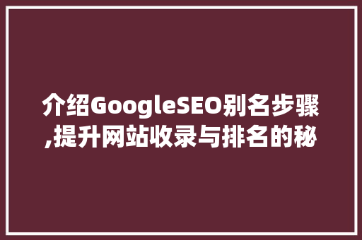 介绍GoogleSEO别名步骤,提升网站收录与排名的秘密武器