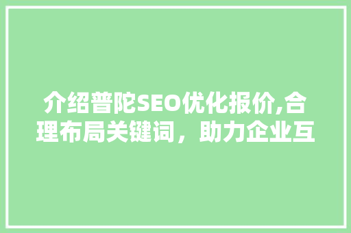 介绍普陀SEO优化报价,合理布局关键词，助力企业互联网营销新突破