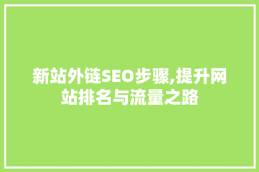 新站外链SEO步骤,提升网站排名与流量之路