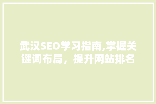武汉SEO学习指南,掌握关键词布局，提升网站排名