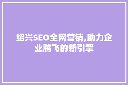 绍兴SEO全网营销,助力企业腾飞的新引擎