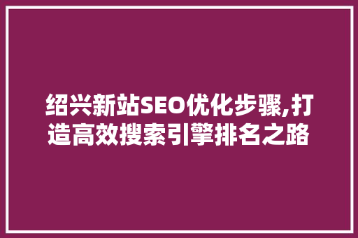 绍兴新站SEO优化步骤,打造高效搜索引擎排名之路