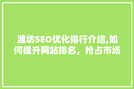 潍坊SEO优化排行介绍,如何提升网站排名，抢占市场先机